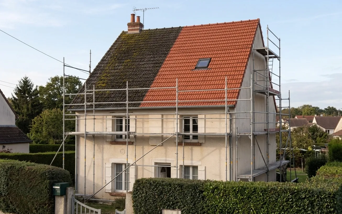 Démoussage de toiture à Bussy-Saint-Georges